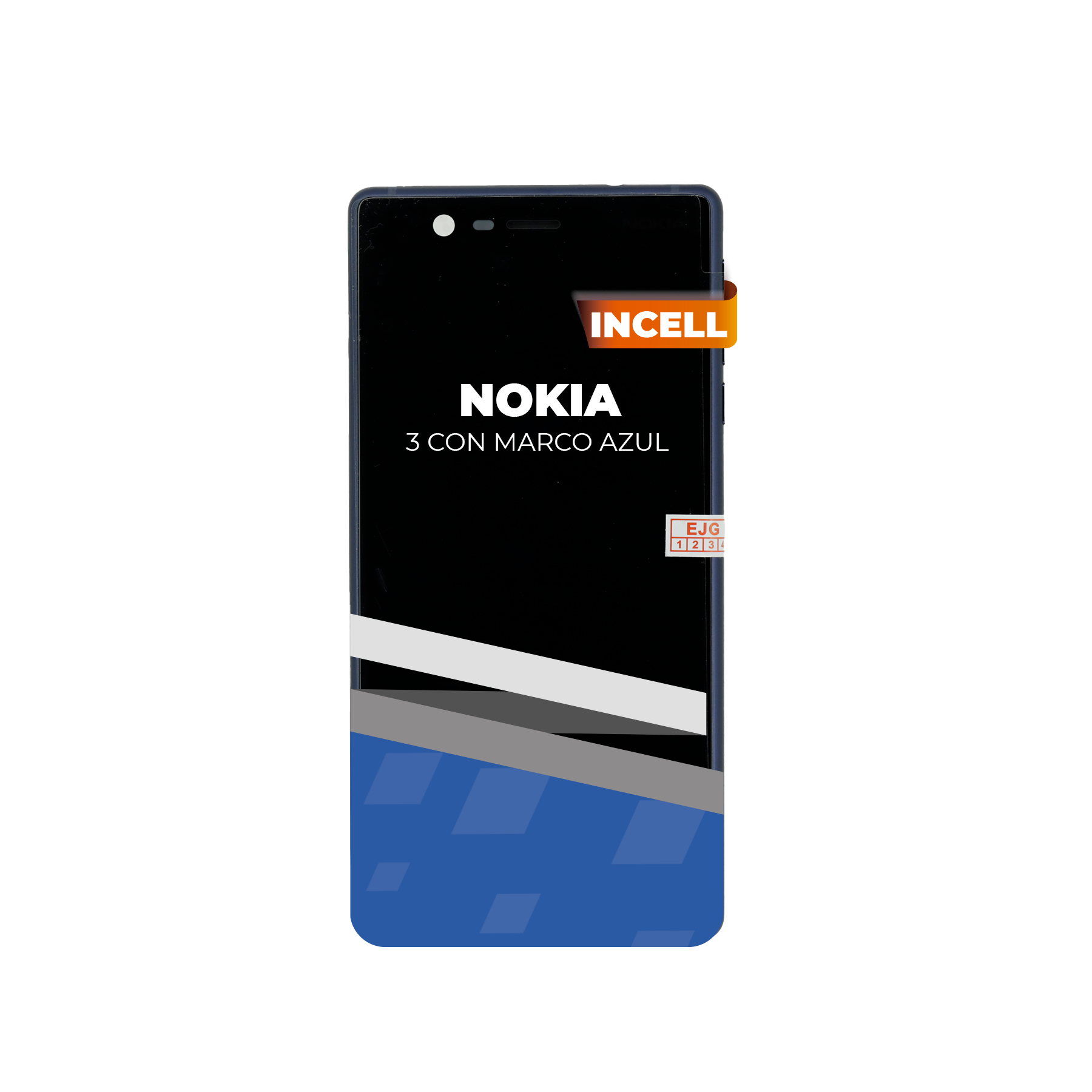 PANTALLA PARA NOKIA 3 CON MARCO AZUL