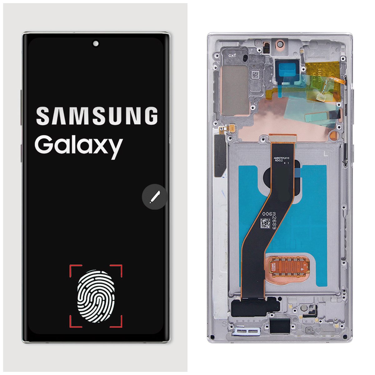 PANTALLA PARA SAMSUNG NOTE 10 PLUS OLED CON MARCO PLATA