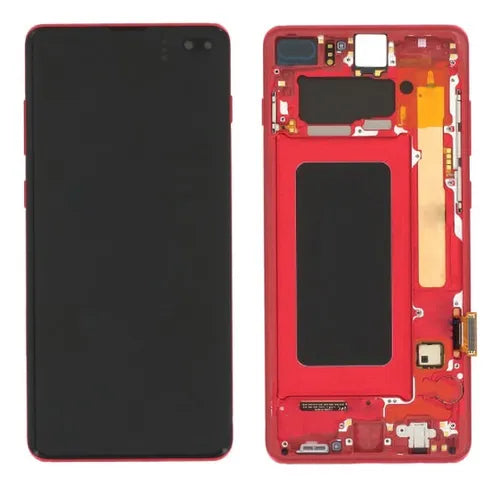 PANTALLA PARA SAMSUNG S10 PLUS ROJO CON MARCO
