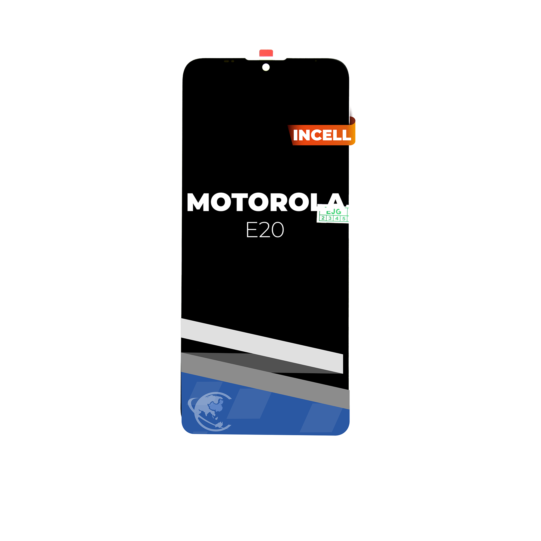 PANTALLA PARA MOTOROLA E20 NEGRO CON MARCO