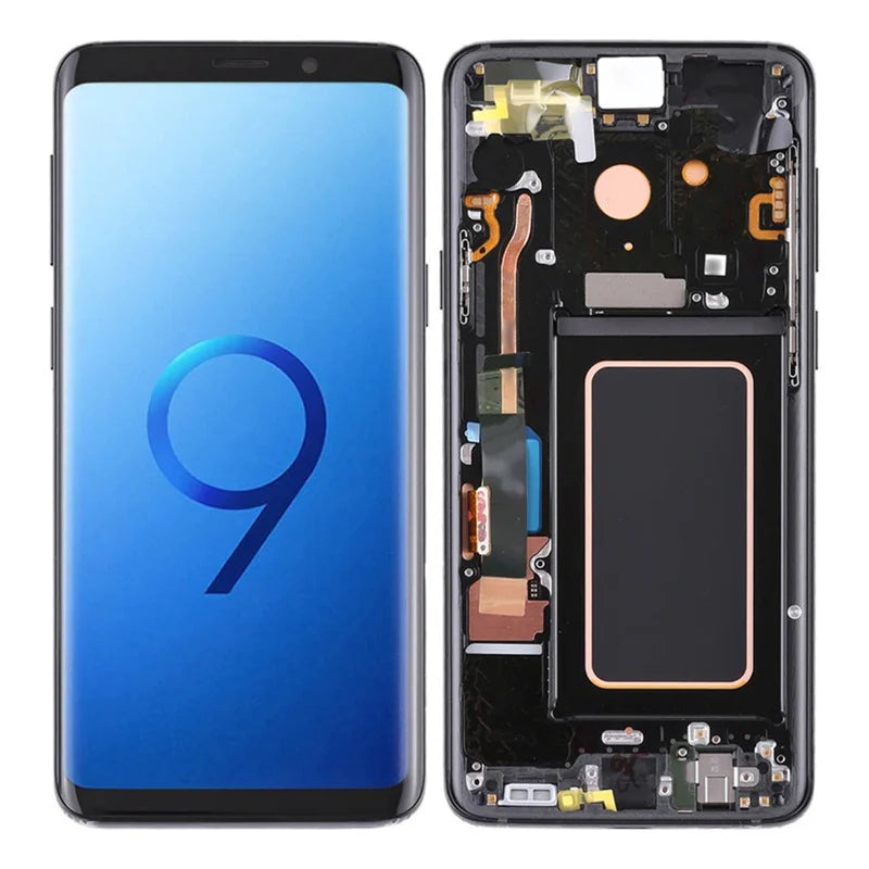 PANTALLA PARA SAMSUNG S9 PLUS CON MARCO NEGRO OLED PANTALLA PARA RECORTADA
