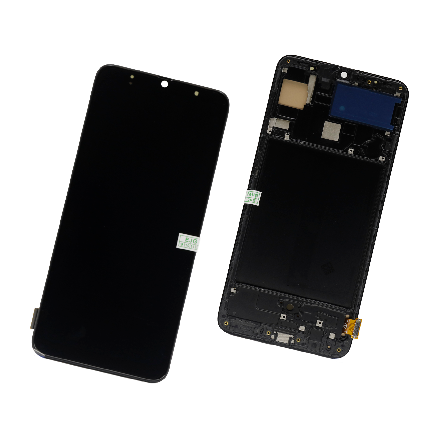 PANTALLA RECORTADA PARA SAMSUNG A70 NEGRO CON MARCO OLED