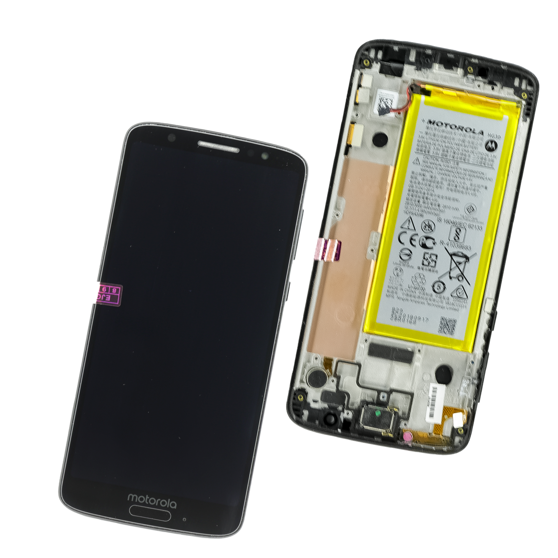 PANTALLA PARA MOTOROLA G6 PLUS CON MARCO NEGRO ORIGINAL DE EQUIPO