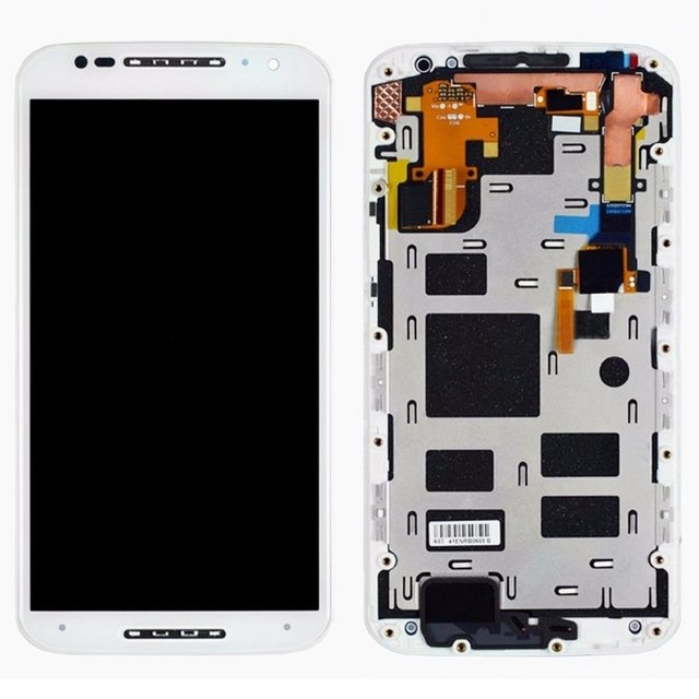 PANTALLA PARA MOTOROLA X2 CON MARCO BLANCO